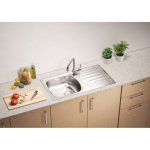 NERJAVNO POMIVALNO KORITO ALVEUS BASIC 170, NAT 780X435 MM IZTOK 88.9 MM – predstavitvena slika