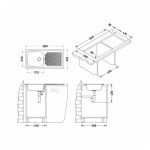 NERJAVNO POMIVALNO KORITO ALVEUS BASIC 60, LEINEN 860X435 MM – predstavitvena slika