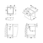NERJAVNO POMIVALNO KORITO ALVEUS BASIC 80, LEINEN 860X435 MM – predstavitvena slika