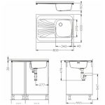 NERJAVNO POMIVALNO KORITO ALVEUS CLASSIC 30, DESNI, SATIN 800X600 MM – predstavitvena slika