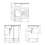 NERJAVNO POMIVALNO KORITO ALVEUS CLASSIC 30, LEVI, SATIN 800X600 MM – predstavitvena slika