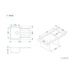 NERJAVNO POMIVALNO KORITO ALVEUS LINE MAX 80, SATIN 790X500 MM – predstavitvena slika