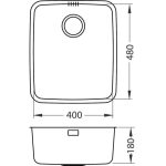NERJAVNO POMIVALNO KORITO ALVEUS LUNO 40, SATIN 480X400 MM – predstavitvena slika
