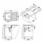 NERJAVNO POMIVALNO KORITO ALVEUS ZOOM 20, SATIN 790X500 MM – predstavitvena slika