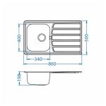 NERJAVNO POMIVALNO KORITO ALVEUS ZOOM MAXIM 30, SATIN 860X500 MM – predstavitvena slika