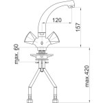 PIPA ZA UMIVALNIK UNITAS CLASSIC STOJEČA, 2 CEVI – predstavitvena slika