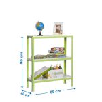 REGAL SIMONRACK 90X80X40 CM, 3 POLICE 150 KG/POLICO, ZELEN/BEL – predstavitvena slika