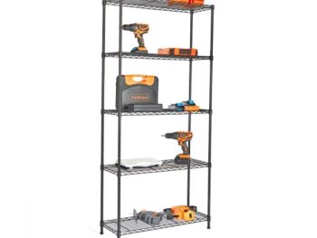 REGAL VONHAUS 170X80X30 CM 5P/100KG ŽIČNE POLICE - ANTRACIT