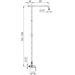 TUŠ SISTEM BLITZ EDDY S 2227 S CEVJO, ROČNO IN NADGLAVNO PRHO ČRNA – predstavitvena slika