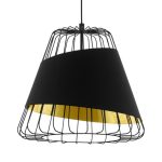 VISEČA SVETILKA-LESTENEC EGLO AUSTELL 1X60W E27 FI360 ČRNA/ZLATA – predstavitvena slika