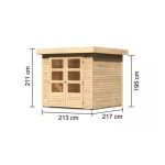 LESENA VRTNA HIŠKA KARIBU ASKOLA 2 211X213 X 217, BARVA LESA – predstavitvena slika