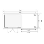 LESENA VRTNA HIŠKA KARIBU ASKOLA 5 S TERASO 298X211X242 +240 LES 19MM – predstavitvena slika