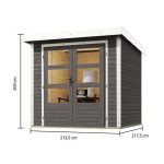 LESENA VRTNA HIŠKA KARIBU JUPITER B 209X214X218 BELI OKVIR – predstavitvena slika