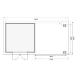 LESENA VRTNA HIŠKA KARIBU KANDERN 6 S TERASO 270X222X270+320 LES 28MM – predstavitvena slika