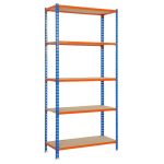 REGAL SIMONRACK 180X90X40 CM 5P/150KG MODRA ORANŽNA MADERCLICK