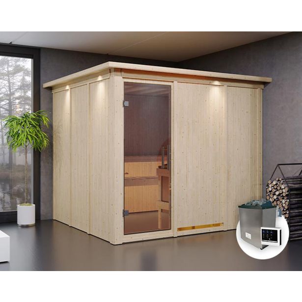 FINSKA SAVNA GOBIN 8+9KW GRELEC ZR PREDNJI VHOD+STREŠ.VENEC FINSKA SAVNA GOBIN 8+9KW GRELEC ZR PREDNJI VHOD+STREŠ.VENEC