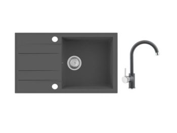 GRANITAL POMIVALNO KORITO SINK SOLUTION ROMA SIV SET Z ARMATURO