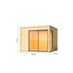 LESENA VRTNA HIŠKA KARIBU DICE 1 BARVA LESA 308X308X242 – predstavitvena slika