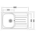 NERJAVNO POMIVALNO KORITO SINK SOLUTION A LINE 800X500 – predstavitvena slika
