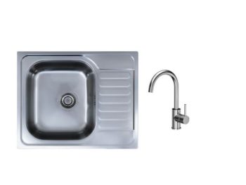 NERJAVNO POMIVALNO KORITO SINK SOLUTION ARABBA SET Z ARMATURO