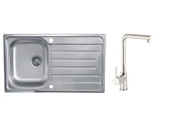 NERJAVNO POMIVALNO KORITO SINK SOLUTION MONZA SET Z ARMATURO