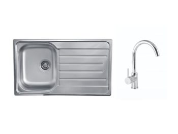 NERJAVNO POMIVALNO KORITO SINK SOLUTION VERONA SET Z ARMATURO