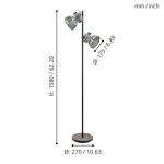 TALNA SVETILKA EGLO BARNSTAPLE 2XE27 CINK / RJAVA PATINA – predstavitvena slika