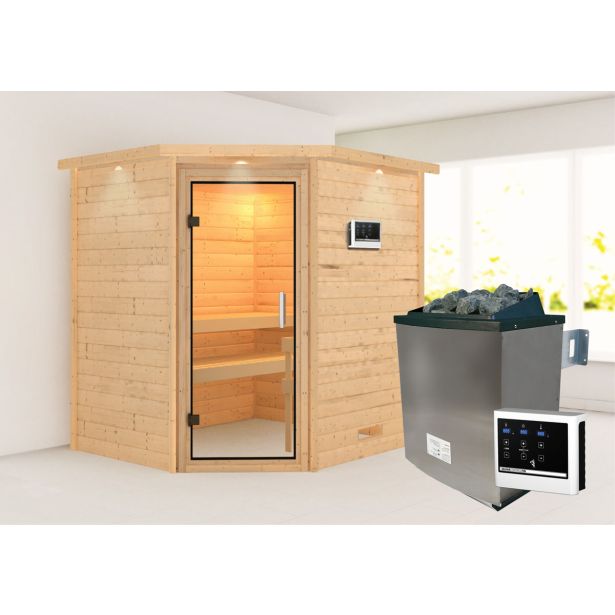 FINSKA SAVNA MIA+9KW GRELEC ZR KOTNI VHOD+STREŠ.VENEC+PROZ.VR. FINSKA SAVNA MIA+9KW GRELEC ZR KOTNI VHOD+STREŠ.VENEC+PROZ.VR.