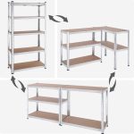 REGAL SONGMICS 180X90X40 CM 5P/175KG GLR040E02 BEŽ-SREBRN – predstavitvena slika