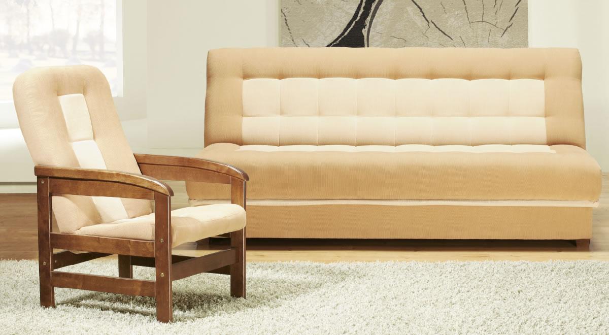 Raztegljiv kavč TOFFI. Kavč TOFFI, ki ga lahko poljubno kombiniramo tudi s počivalnikom. Pravšen kavč za klasično opremo doma. Oglejte si tudi ostale