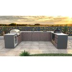 LETNA KUHINJA ELEMENT Z PREDALI AMERIŠKI OREH 636 X 634 X 920 MM – predstavitvena slika