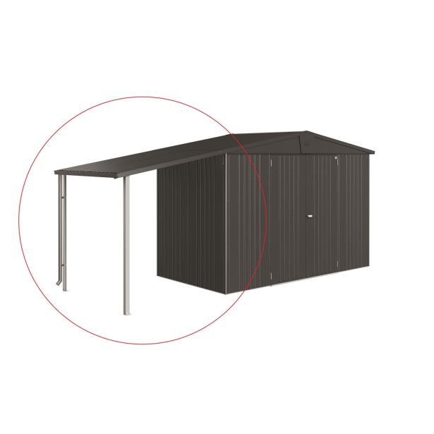 DODATKI ZA KOVINSKE HIŠKE BIOHORT 150X156 CM STRANSKA STREHA ZA EUROPA V 2/3/4A TEMNO SIVA