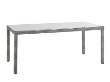 JEDILNA MIZA DAVOS FIX PROTJE-ALU-STEKLO SIVA 90X180X74