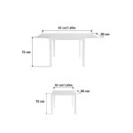 JEDILNA MIZA LYRA II UP&DOWN ALU STEKLO 90/160X90 BELA – predstavitvena slika