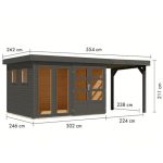 LESENA VRTNA HIŠKA KARIBU LAHAR 5 + PODALJŠEK STREHE ŠIRINE 2.40 M – predstavitvena slika