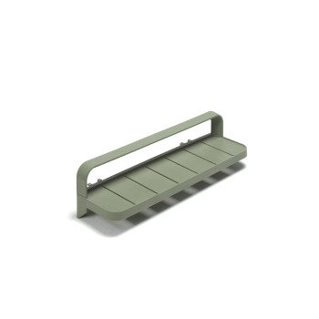 Polička za vrtno garnituro Maximo. Polička je dodatek vrtne sedežne garniture Maximo, s strukturo regenerirane smole z visoko vsebnostjo recikliranih