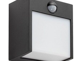 STENSKA VRTNA SVETILKA RABALUX BALIMO SENZOR ČRNA 12W