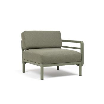 Vrtni stranki element Maximo v Cactus barvi. Vrtni stranski element Maximo z enim naslonjalom za roke s strukturo regenerirane smole z visoko vsebnostjo