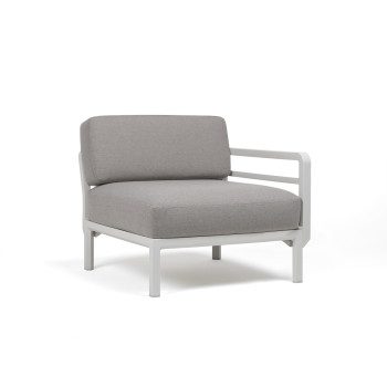 Vrtni stranki element Maximo v Gesso barvi. Vrtni stranski element Maximo z enim naslonjalom za roke s strukturo regenerirane smole z visoko vsebnostjo