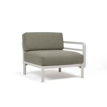 Vrtni stranki element Maximo v Gesso barvi. Vrtni stranski element Maximo z enim naslonjalom za roke s strukturo regenerirane smole z visoko vsebnostjo