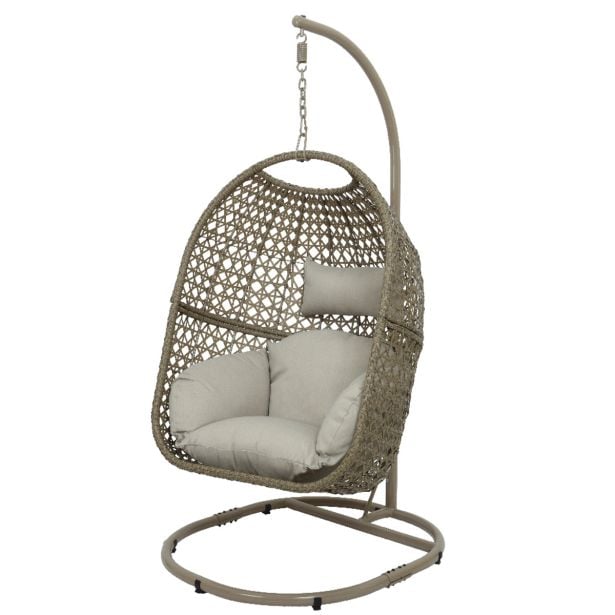 VRTNA GUGALNICA DECORIS VISEČI VRTNI STOL JAJČEK ROYAN, RJAV