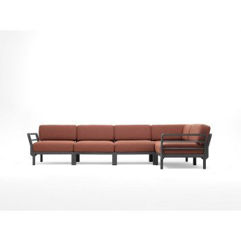 Vrtna sedežna garnitura Maximo 5 v Basalto barvi. Vrtna sedežna garnitura Maximo 5, s strukturo regenerirane smole z visoko vsebnostjo recikliranih