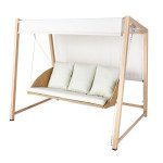 GUGALNIK 3P MEDENA JEKLO Z UČINKOM LESA PLETENO SPUNPOLY – predstavitvena slika