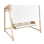 GUGALNIK 3P MEDENA JEKLO Z UČINKOM LESA PLETENO SPUNPOLY – predstavitvena slika