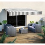 MARKIZA, TENDA NATERIAL CALIMA 300X200 CM BELO/SIVA, ROČNA – predstavitvena slika