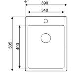 NERJAVNO POMIVALNO KORITO SINK SOLUTION CORDOBA SET Z ARMATURO – predstavitvena slika