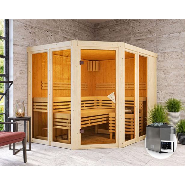 FINSKA SAVNA AINUR 3+9KW GRELEC BIO KOTNI VHOD FINSKA SAVNA AINUR 3+9KW GRELEC BIO KOTNI VHOD