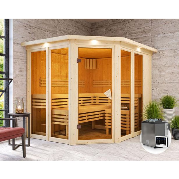 FINSKA SAVNA AINUR 3+9KW GRELEC BIO KOTNI VHOD+STREŠ.VENEC FINSKA SAVNA AINUR 3+9KW GRELEC BIO KOTNI VHOD+STREŠ.VENEC