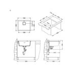 GRANITAL POMIVALNO KORITO ALVEUS QUADRIX 50, G04M STEEL 560X460 MM – predstavitvena slika