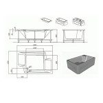 KOPALNA KAD KOTNA KOLPA SAN NABUCCO 190X120 BELA ZA VGRADNJO – predstavitvena slika